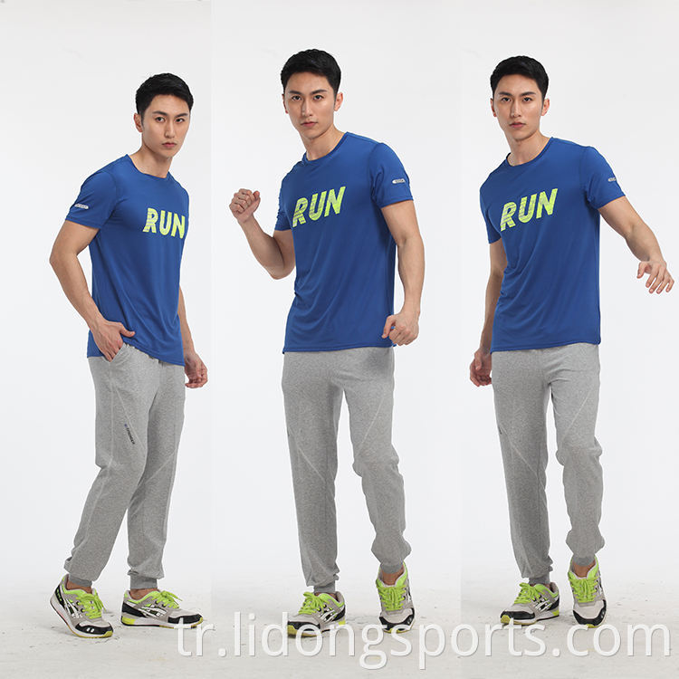 Lidong Yeni Tasarım Spor Giyim Erkek Giyim Giysileri Toptan Hızlı Kuru Erkekler Spor T-Shirt